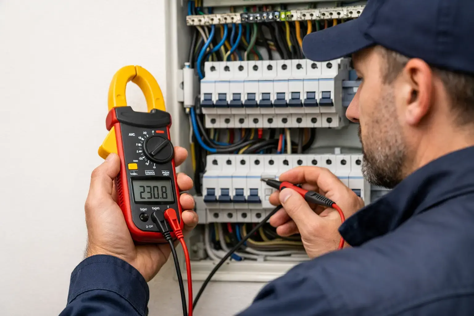 Technicien IRVE réalisant un audit électrique